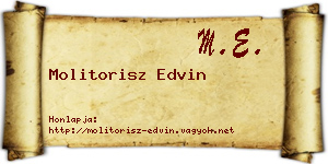 Molitorisz Edvin névjegykártya